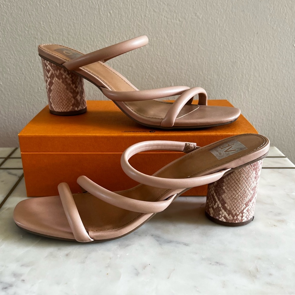 Dolce Vita Nude Heel Sandals - Picture 3 of 9